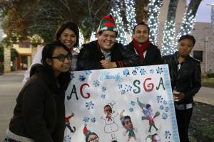 Amanda Erika Reyes, Lilia A. Enriquez, Estephanie Rodriguez, Phillip Oberst, Juan Jose Higa, Vincent Arredondo and Carlos Montez at the Palo Alto College 2014 Holiday Lighting Ceremony