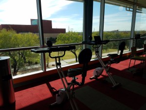 Picture yourself here! Study and work out at the same time in the Ozuna Library. Photo by LeAnne Noguess.